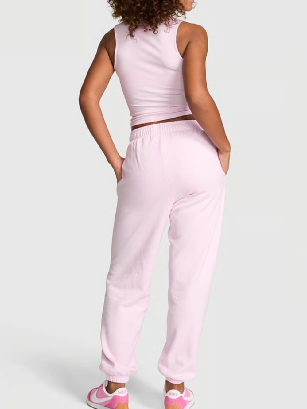 PINK Victoria's Secret Campus Fleece Sweatpants Large Long - NWT - Picture 2 of 6